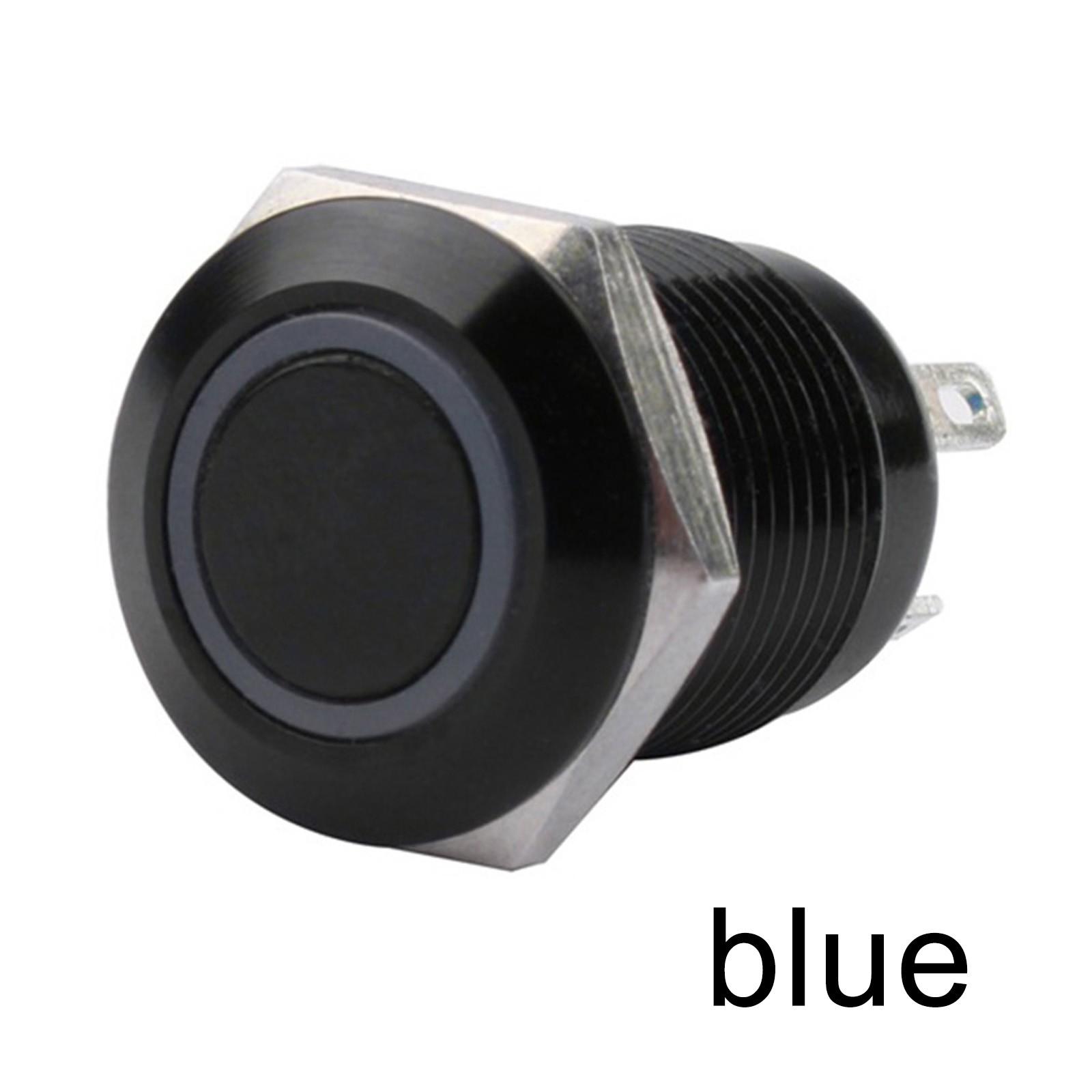 

12-міліметровий кнопковий перемикач. Металевий кнопковий перемикач, нормально відкритий синій