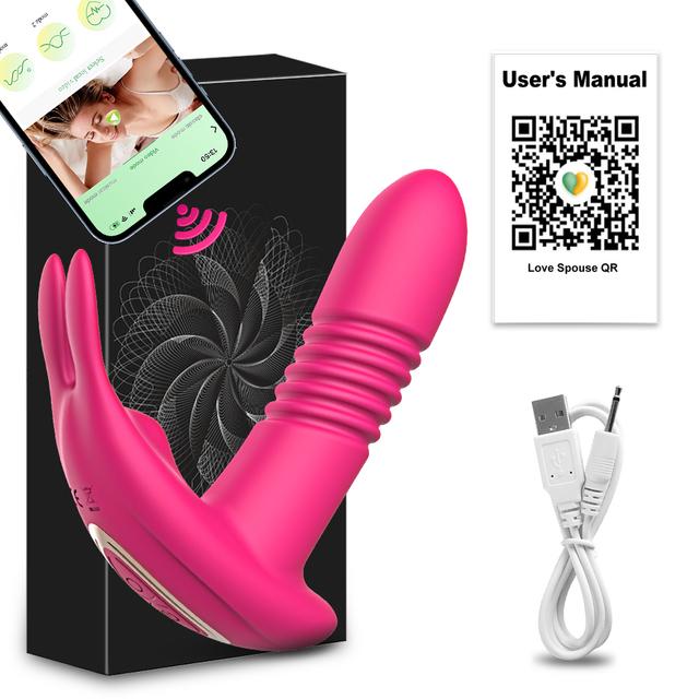 Bluetooth Thrusting Vibrator for Women APP Rotating Telescopic Dildo Remote Control G Spot Massage Clitoris Stimulator Sex Toy