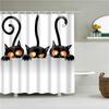 Cartoons Animals Cat Giraffe Elephant 3d Bathroom Shower Curtains Bath Curtain Fabric Waterproof Polyester Home Decor with Hooks