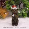 Santa Claus and Snowman Figurines with Christmas Ornaments, Brown Bear Gift Bag & Micro Landscape Pendant