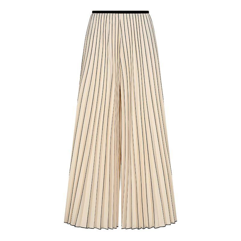 Pantaloni gonna comodi casual larghi a gamba larga da donna, estivi, design plissettato con effetto fluttuante
