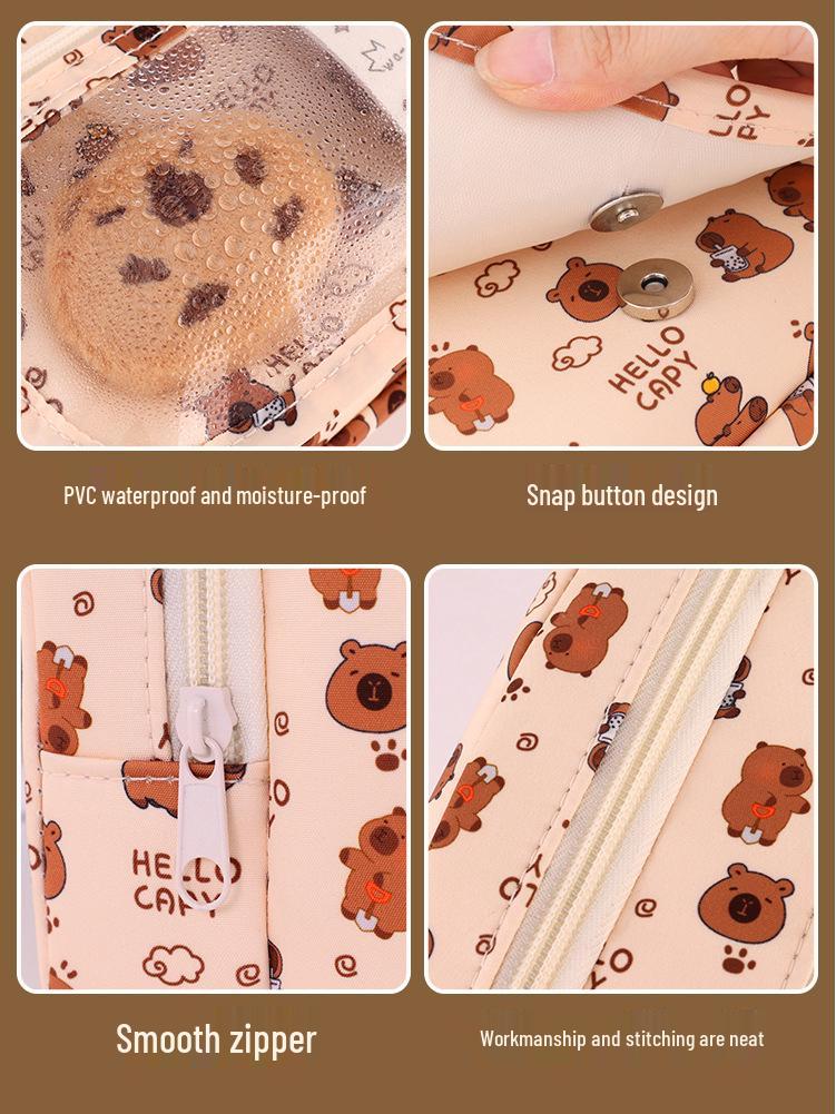 Capybara 9-Layer Large Capacity Transparent Multifunctional Pencil Case for Children