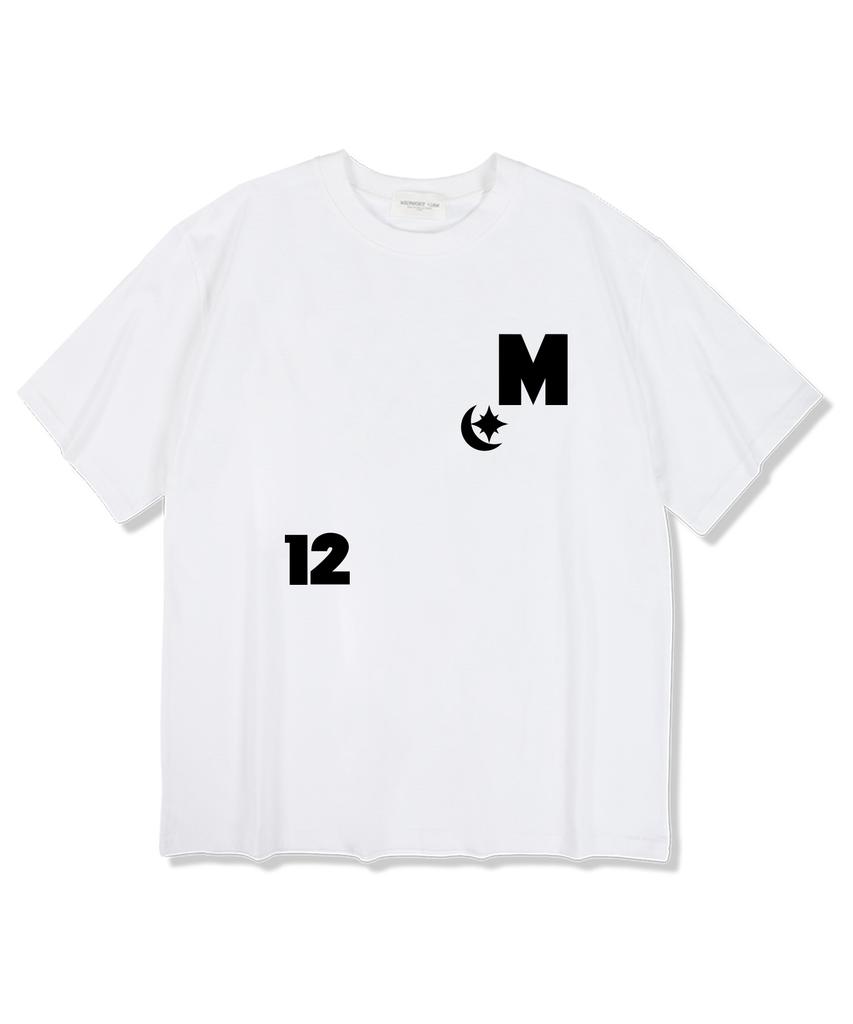 MIDNIGHT12AM 12Emmun Short Sleeve T-Shirt White
