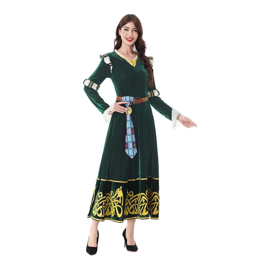 Halloween Costume Medieval Renaissance Court Style Legend of Bravery Melinda Princess Dress Performance Costume