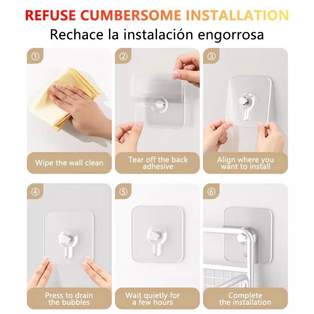 10Pcs Strong Adhesive Hooks Picture Frame Poster No Drilling Hooks Waterproof Durable Kitchen Bathroom Accessories Screw Hooks