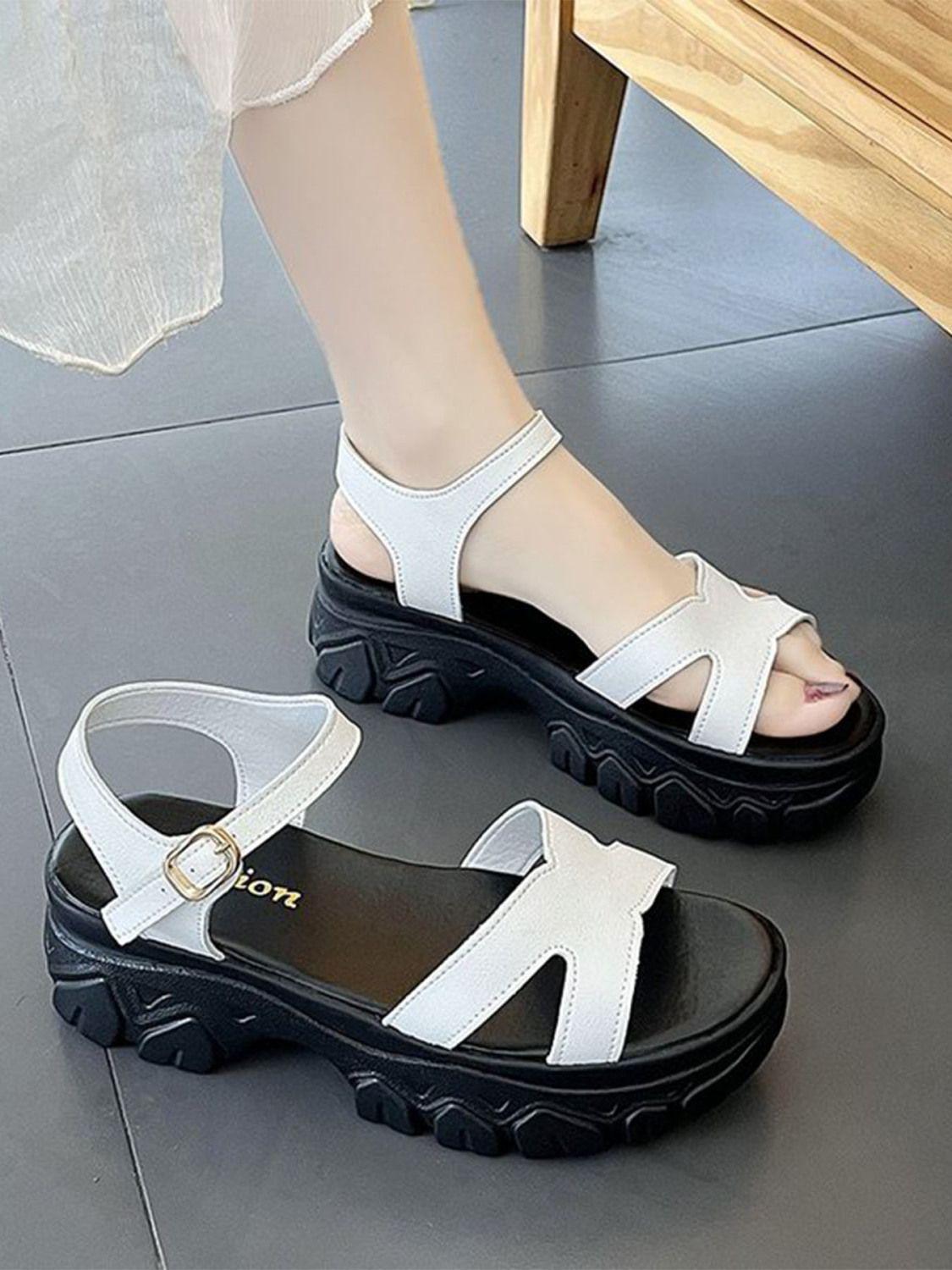 

Женские туфли 2024 года, лето, новые, резиновые, каблук 1,00, ПУ, сандалии, коробка, Т-образная пряжка, однословная пряжка 35