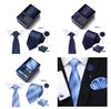 [MaRowsm] Men's Formal Tie, Handkerchief, Cufflinks, Tie Pin, Handkerchief Set (Purple Gloss)