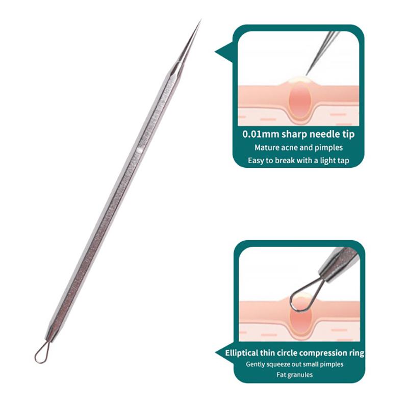 Stainless Steel Blackhead Remover Extraction Pimple Comedone Acne Extractor Whitehead Blemish Popper