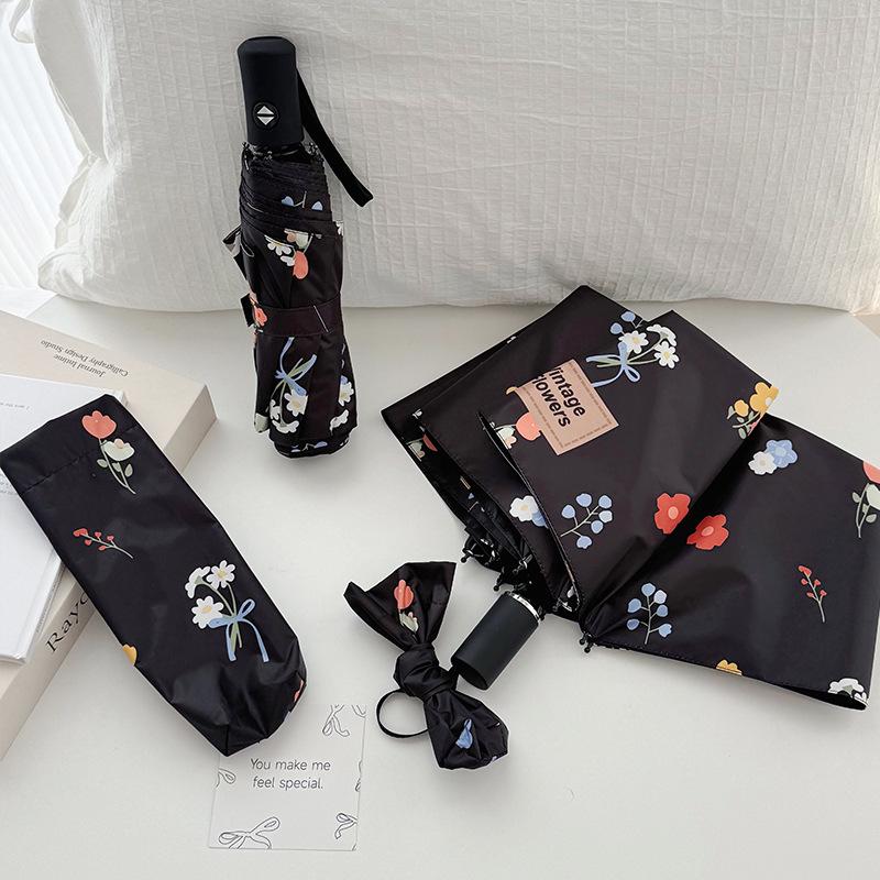 Sturdy Folding Umbrella: Cute Print, Dual-Use for Sun and Rain, Sun Protection for Men and Women