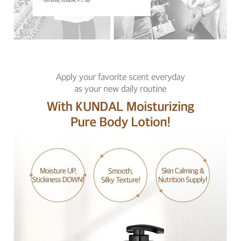 KUNDAL Loção Corporal Hidratante Refrescante Pura Natural de Mel e Macadâmia - 7 Tipos