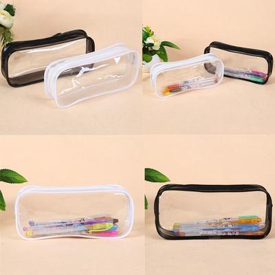 1Pc Estojo de Lápis Transparente de Plástico Macio Estudante Pvc Bolsa de Caneta Transparente Bolsa Transparente Material de Escritório para Estudantes
