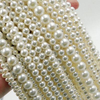 4/6/8/10/12/14/16mm Pearl Beads ABS Loose Round Beads Craft for Fashion Jewelry Making White Beige DIY Imitation Garment Beads