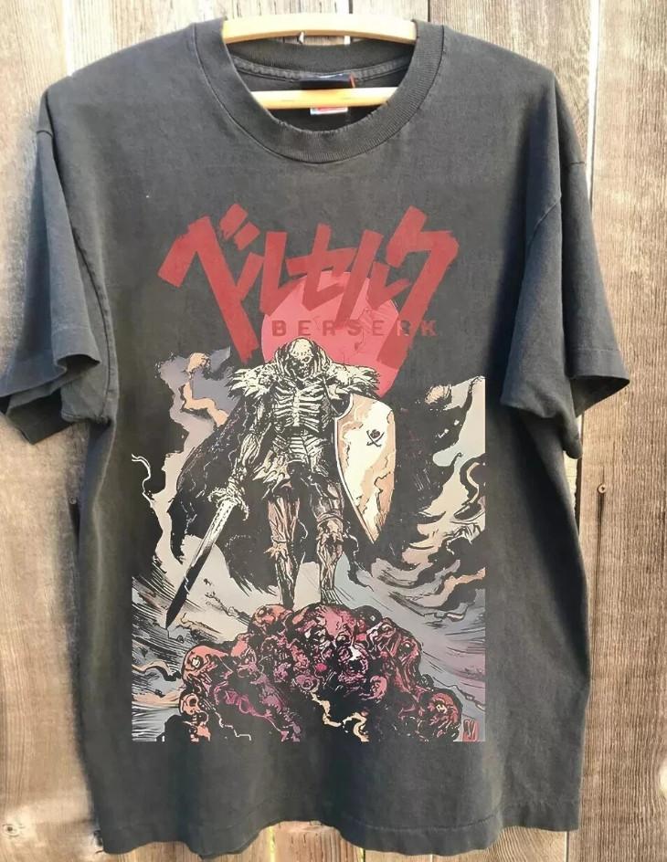 

New Apparel Berserk T-shirt Berserker Guts Anime Moive Charcoal Unisex T shirt 3XL