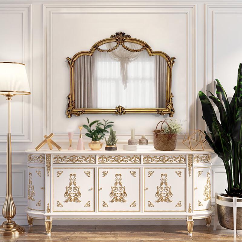 MARYYA French Retro Carved Decorative Bathroom Mirror