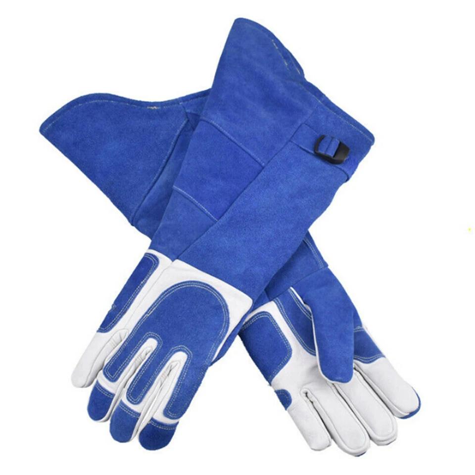 Leather Animal Handling Training Pet Gloves Rescuing Anti-bite Grooming Dog Cat Snak Gloves Gardening Work Gloves Long Sleeves