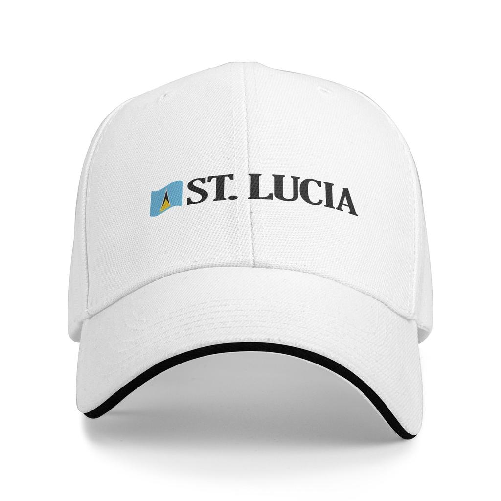 Saint Lucia Coat of Arms Baseball Cap Fashion  Sandwich Hat for Unisex Women Adjustable Hats Cap Outdoor