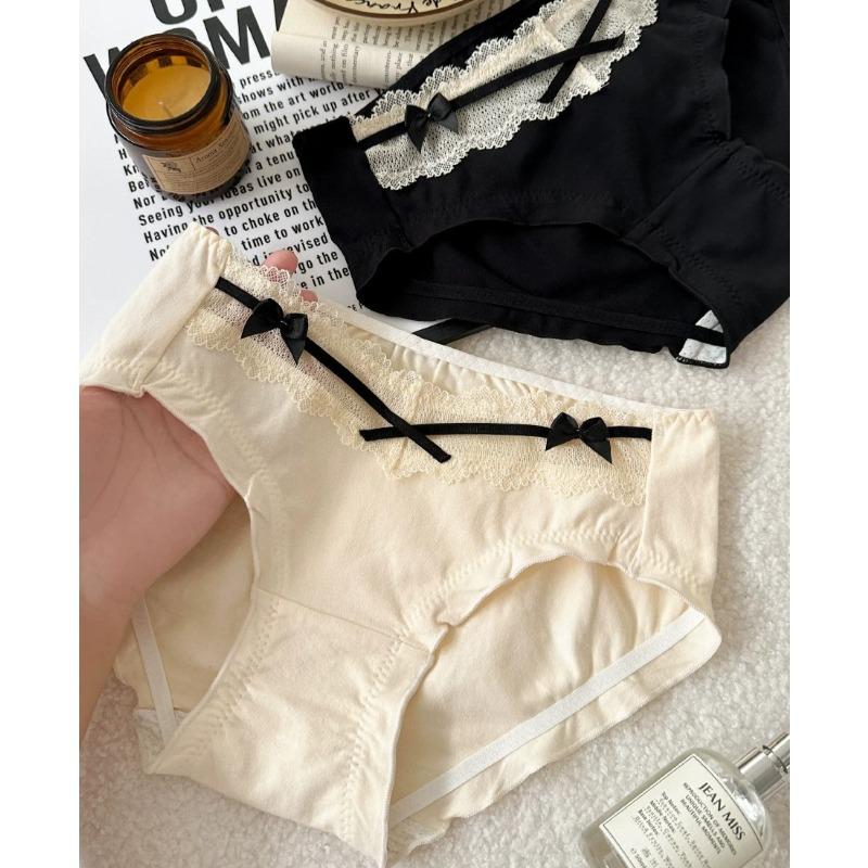 Women Cotton Underwear Antibacterial Plus Size Lace High Elastic Comfortable Panties