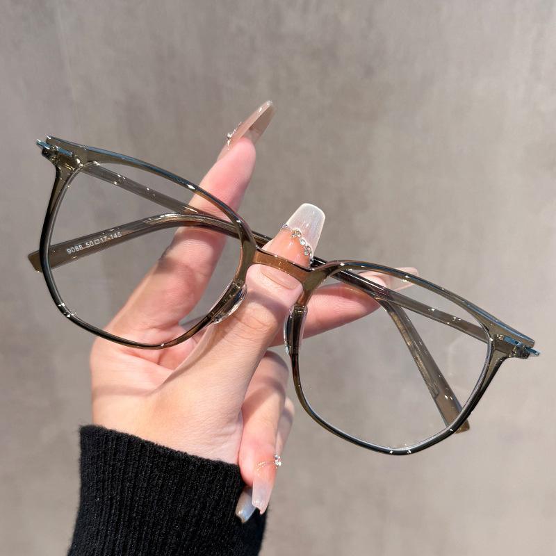 New Large Frame Anti Blue Light Glasses Women Retro Internet Celebrity No Makeup Myopia Glasses Frame MH9088