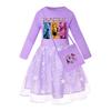 Girls' Star-Print Skirt Round-Neck Long-Sleeve Colorful Lace Patchwork Dress