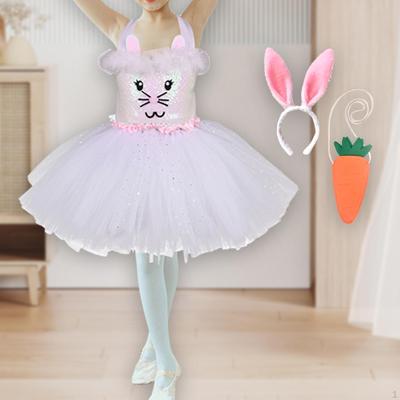 Girl Easter Bunny Tutu Dress Ears Hair Hoop Romper Outfit for Carnivals