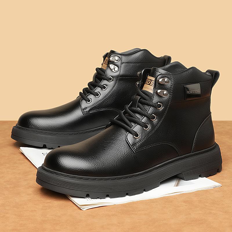 

Мода Осінь Зима Теплі для Чоловіків Чоловічі Платформні Черевики Нековзкі та Зносостійкі На вулицю На кожен день Високі Черевики 43 чорний