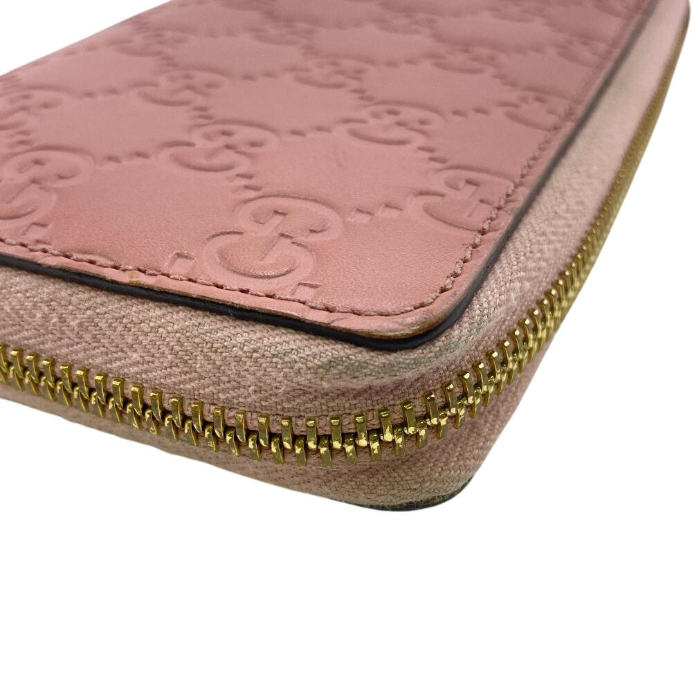 GUCCI 410102 Zip Around Guccisima leather Purse pink leather Women Used