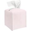 Pink Tissue Box Cover, Cute Tissue Holder Square with Bottom Belt for Home Bathroom Office Vanity Countertop, Housewarming Gifts Ideas for Women