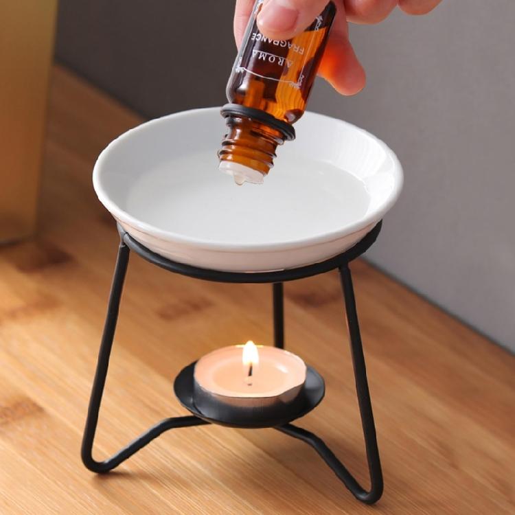 Stylish Essential Oil Burners Melt Warmer Tealight Candle Holder Metal Rack for Living Space and Bedroom Desk Ornament