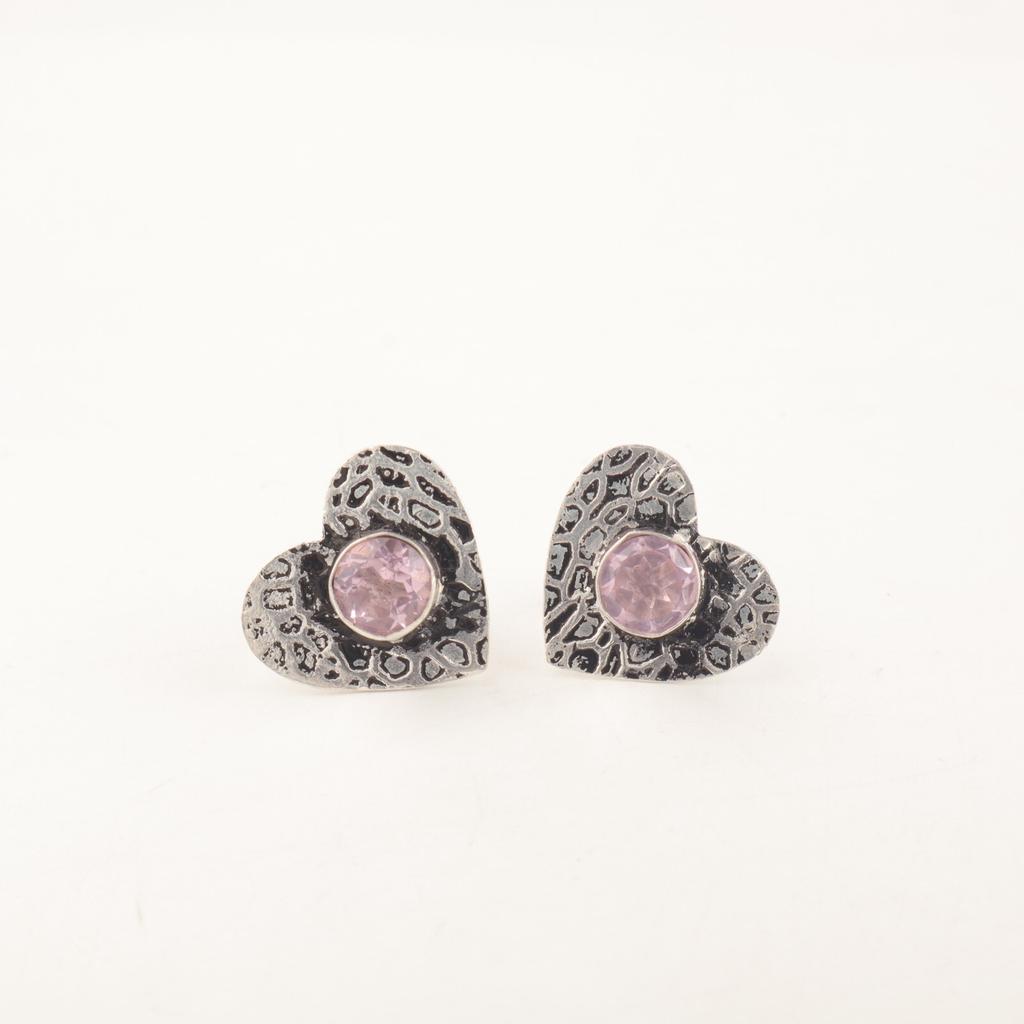 Rare Morganite Gemstone 925 Sterling Silver Jewelry Handmade Wedding Stud 0.6" EE-143-6