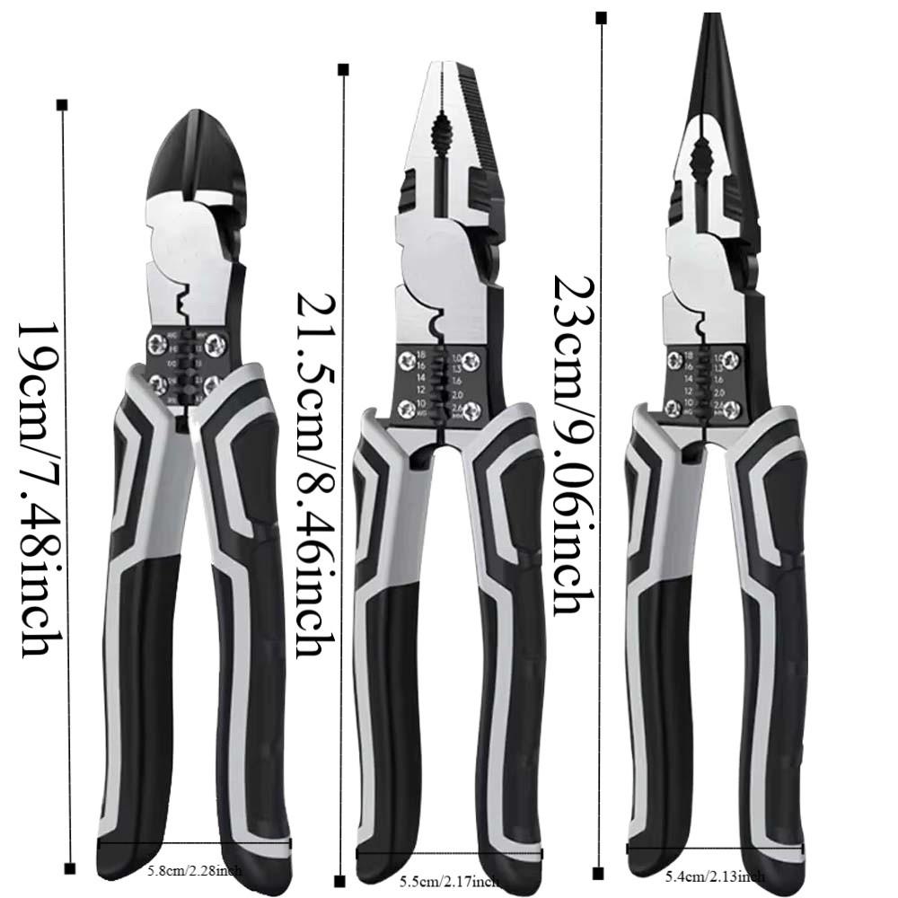 Flat/Pointed Mouth 9-inch Wire Plier Steel Wire Stripper Household Diagonal Plier Locksmith