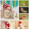 New Wool Hand-knitted Children's Photography Long Tail Hat, Newborn Cartoon Sweater Hat, Christmas Long Hat