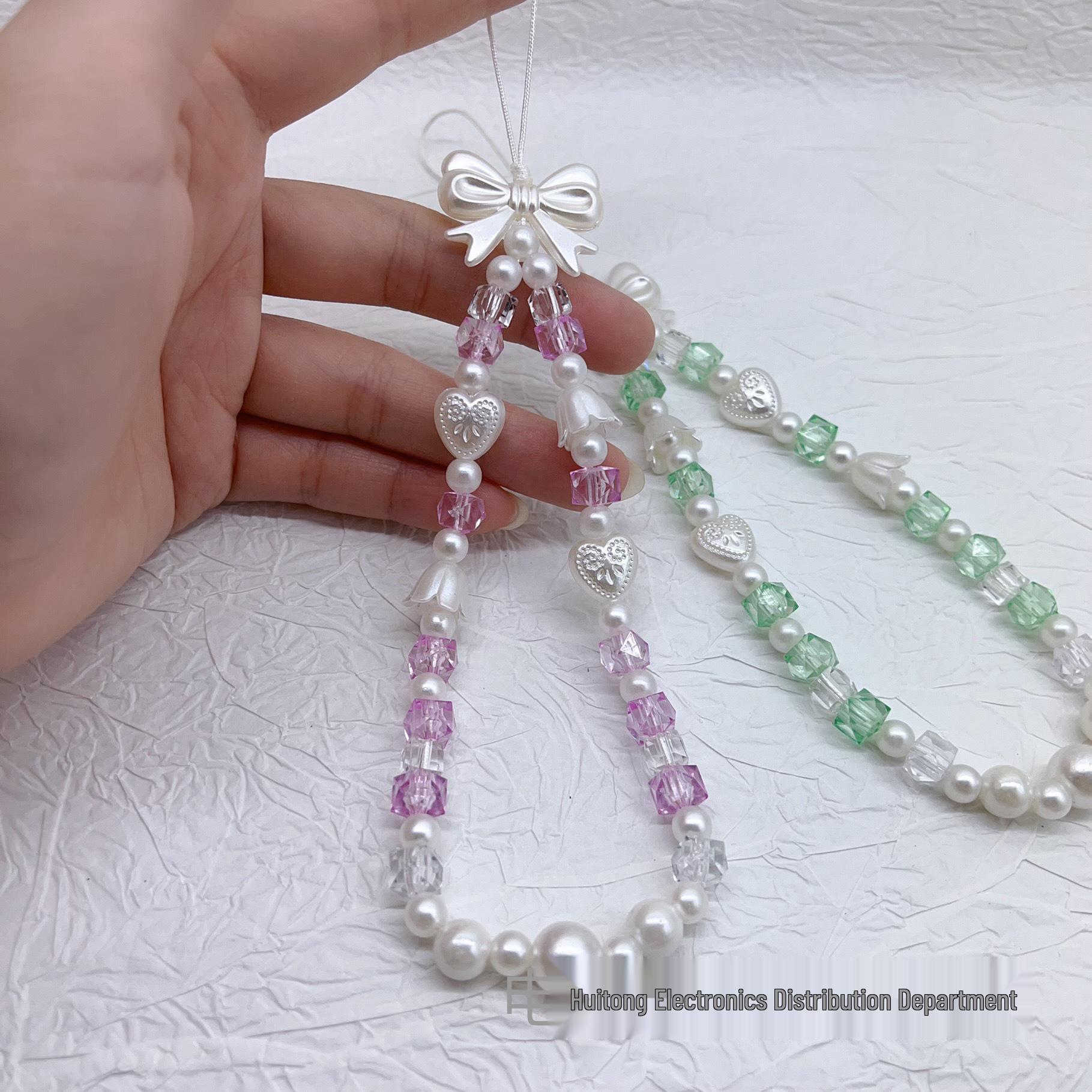 

New Fashion Butterfly Bead Necklace & Durable Cell Phone Lanyard - Chic Accessory for Women