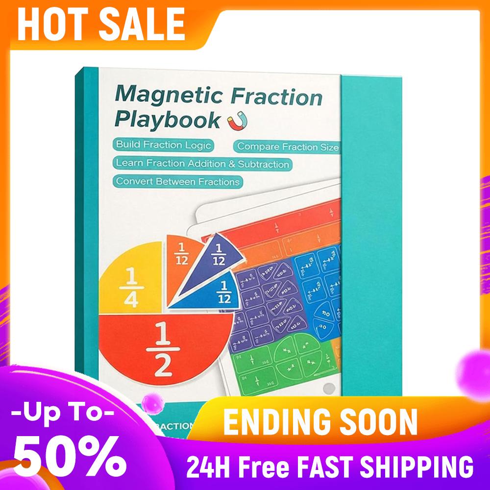 

Magnetic Fraction Playbook Hands-On Fractions Board Fraction Book Learning Tools for Addition & Subtraction Demonstration China Mainland
