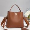 New Women's Handbag Bucket Bag High-end Female Bag Lightweight Crossbody Single Shoulder Bag Twist Lock Small Bucket Bag
