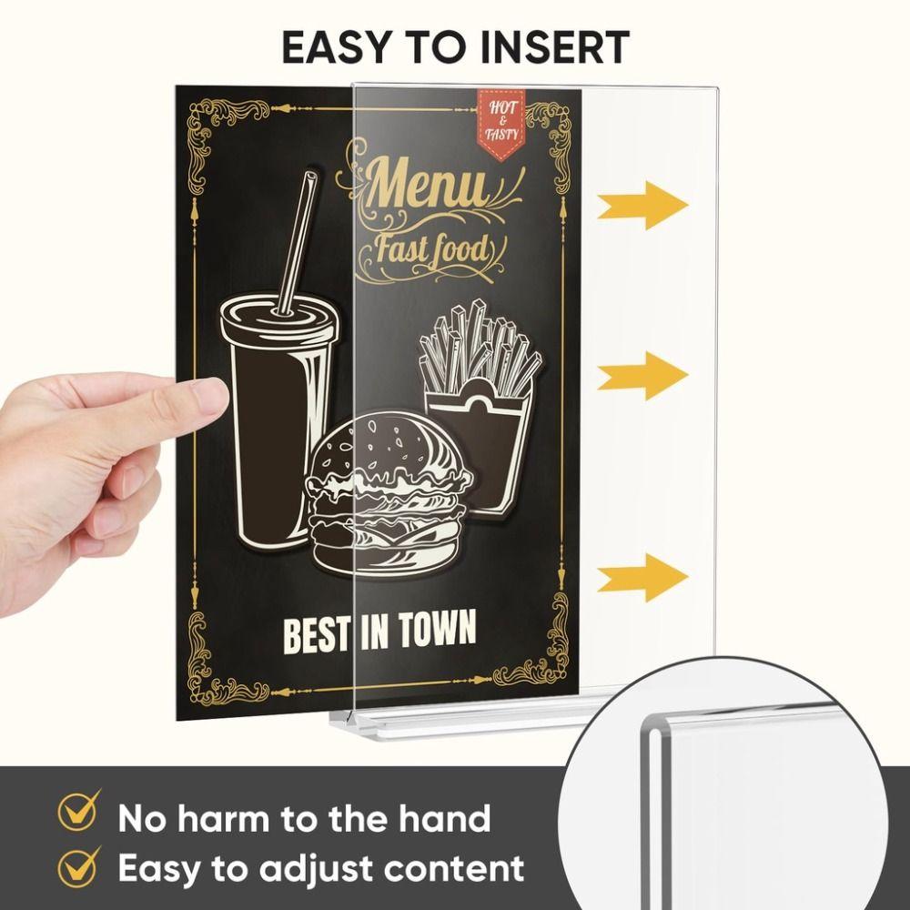 Multifunctional A4/A5/A6 Desk Display Stand Double Side Clear Acrylic Menu Stand Holder Transparent Photo Holder Hotel