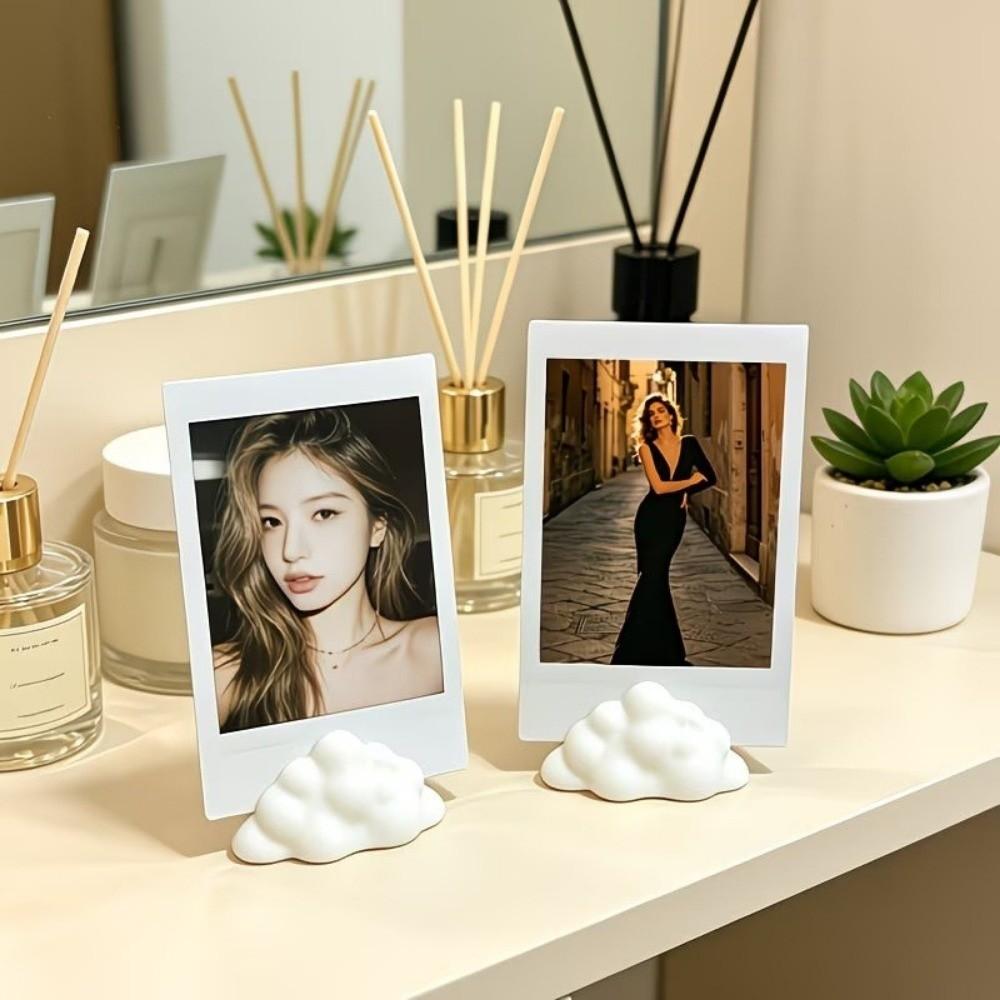 3pcs Cloud-Shaped Photo Holders 3D Printed Photo Display Racks Business Card Holder Home Use
