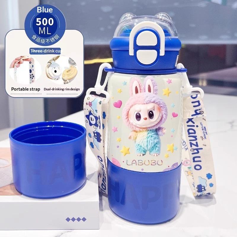 Thermos Cup Children's Double Cup Lid Water Cup Student Use School Convenient Thermal Insulation Pot