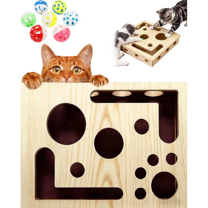 Cat Nail File Box - Cat Scratch Puzzle Enrichment Box, Natural Nail File & Claw Trimmer Alternative, Interactive Toy to Prevent Furniture Scratching, 1pc