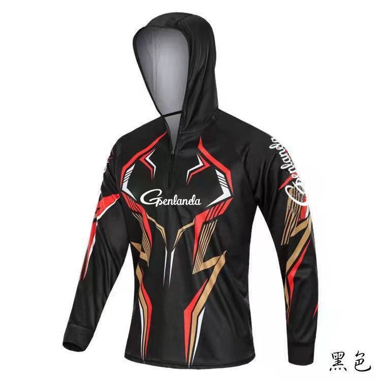 Summer quick-drying fishing thin breathable ice silk long-sleeved ultraviolet outdoor men s new fishing sunscreen clothing ice silk S