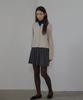 Button Pleats Wool Mini Skirt (Charcoal)