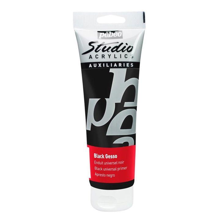 Gesso - Pébéo - Black - 250 Ml - Matt - Primer for Painting