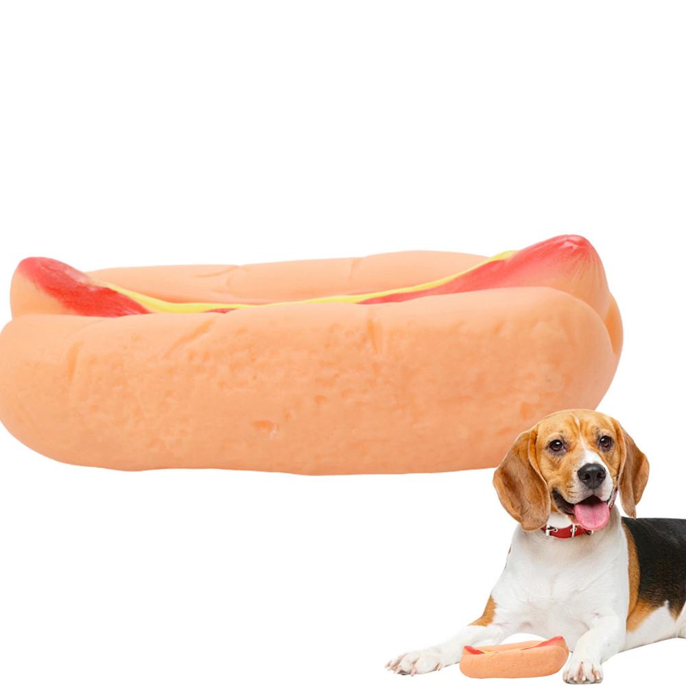 Durable Dog Squeak Chew Toys Donuts Ice Cream Burger Style Floatable On Water Training Outdoor Simulation Pet Chewer Toy