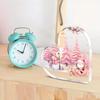 2D Flat Acrylic Cute Heart Shaped Christmas Desktop Decoration, Home Decor Plaque Hanging Wall Art Decorative Garden Decoration for Room Door Signs Ha