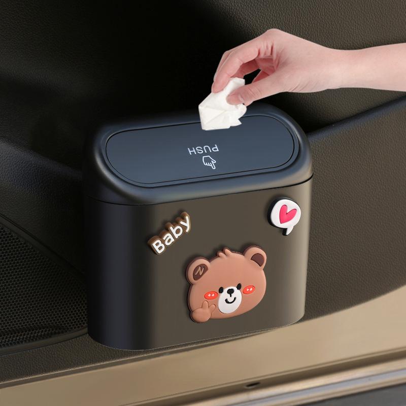 Car Door hanging storage bucket Multi-functional storage box trash can front seat hanging bucket car decorations