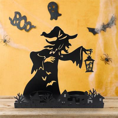 Witch Lamp Candlestick, Interesting Candlestick Ornaments, Horror Halloween Home Iron Candlestick Desktop Decoration
