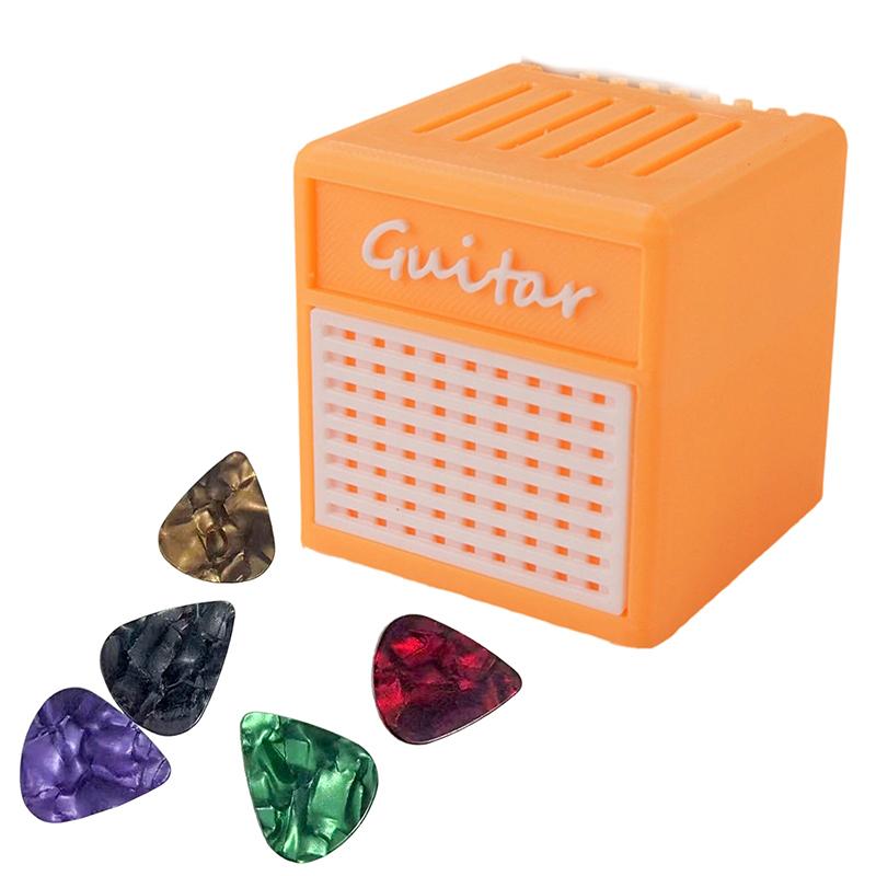 3D Printed Speaker Portable Guitar Pick Holder Waterproof Dustproof Guitar Picks Organizer Case Picks Storage Display Box Gifts