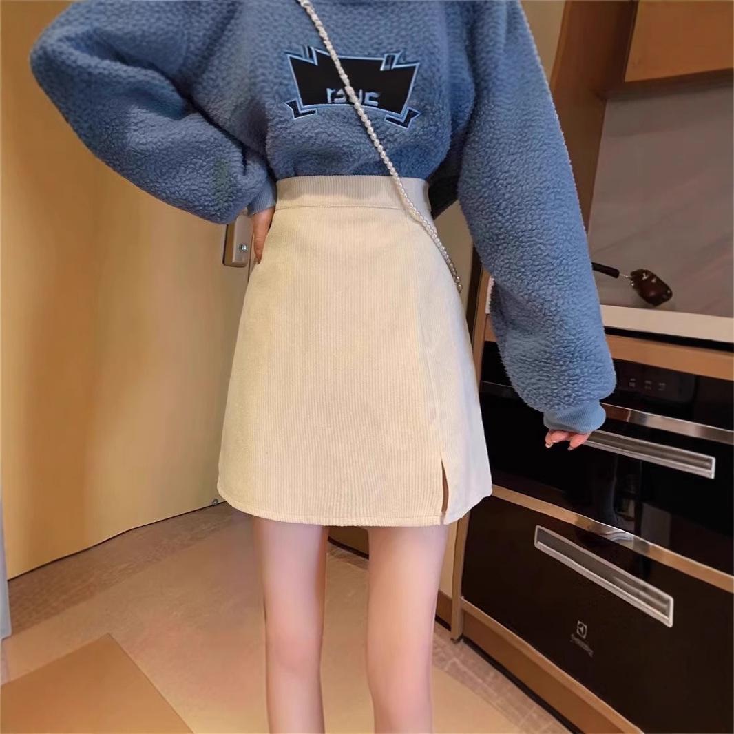 

Women s High Waist A-Line Corduroy Skirt - Slimming, Petite Fit for Early Autumn/Winter 2024 2XL чорний