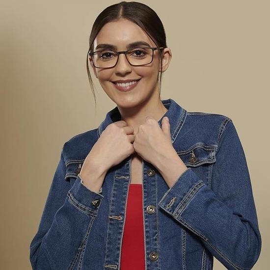 LENSKART BLU | Zero Power Blue Cut Computer Glasses  | 100% UV Protected | Full Rim Rectangular | For Men & Women | Medium | LB E13527