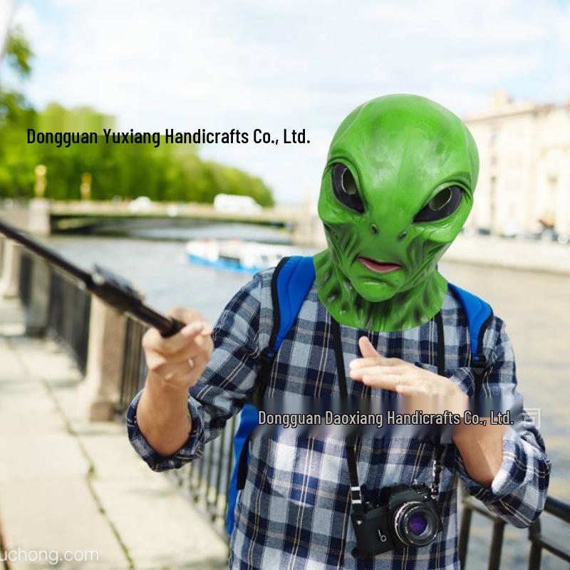 Alien UFO Green Latex Halloween Headgear Mask