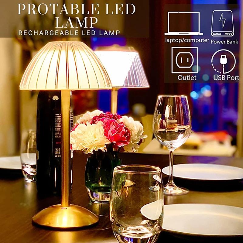 Lampă de Masă Birou LED Stil Retro Bar Reîncărcabilă Lumină Decor Cameră Lampă Camping Lumini Dormitor Cafea Decor Cameră Lumini de Noapte